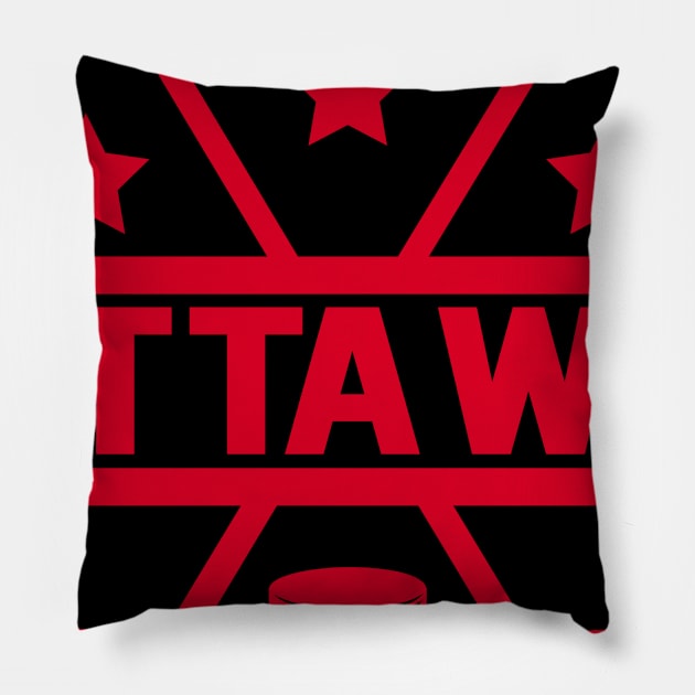 Ottawa Hockey Pillow by CasualGraphic