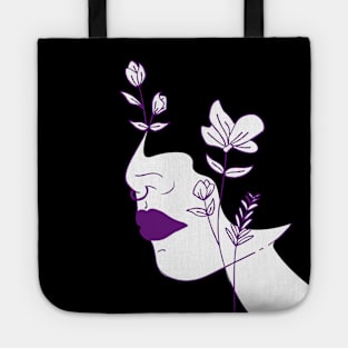 Beautiful Universe Flower Inspiration Purple & White Tote