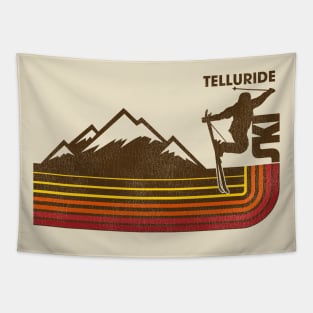 Retro Telluride 70s/80s Style Skiing Stripe Tapestry