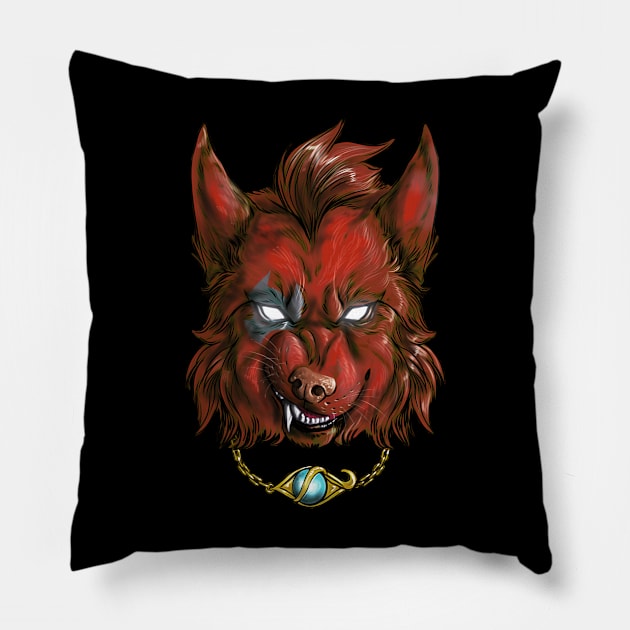 Werefox Head Pillow by Furia And Mimma