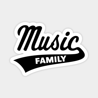 Music Family (Music / Musicians / Family / Black) Magnet