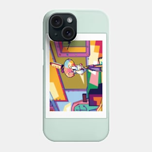 Colorful Pop art of Squidward Phone Case