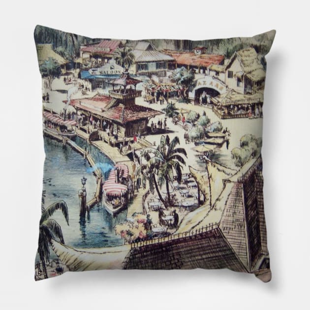 Vintage Jungle Cruise Pillow by mcp