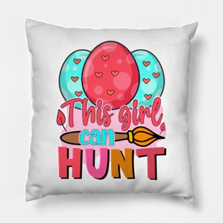 This Girl Can Hunt Happy Easter Day Pillow