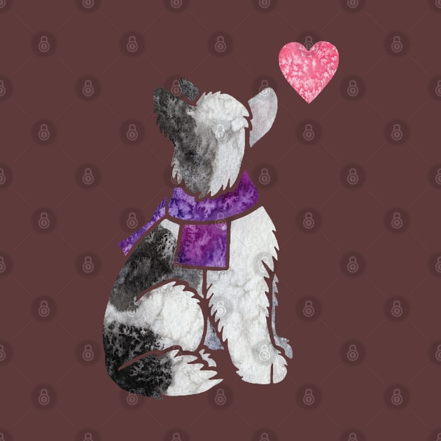 Chinese Crested Dog Powderpuff by animalartbyjess