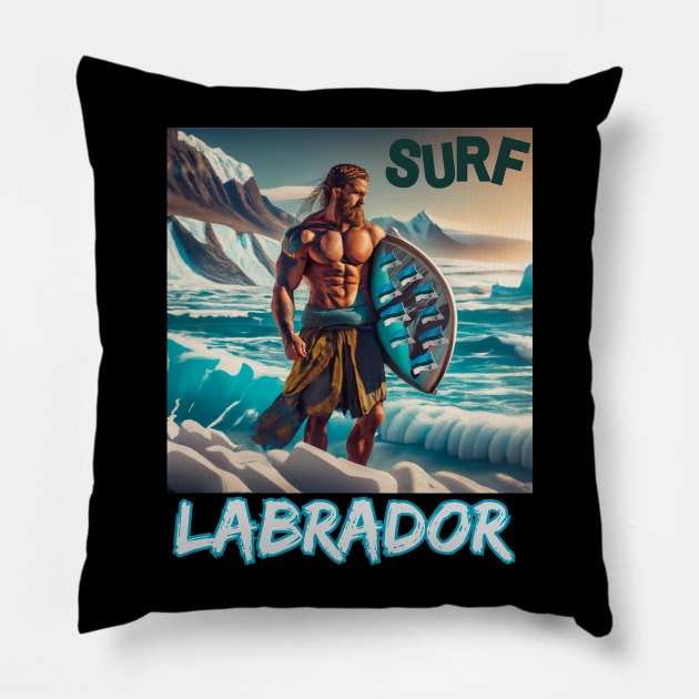 Labrador Surf City Viking Icebergs Classic Humor Pillow by SailorsDelight
