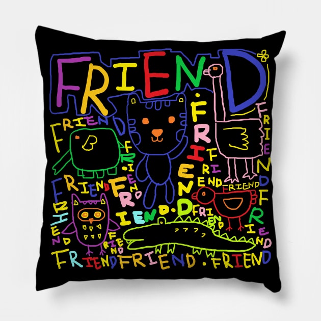 animal friend Pillow by zzzozzo