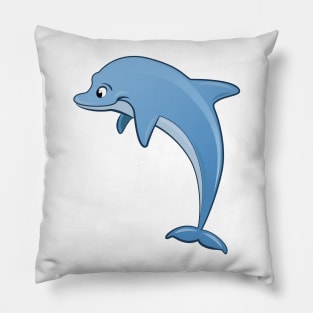 Cute Blue Dolphin Pillow