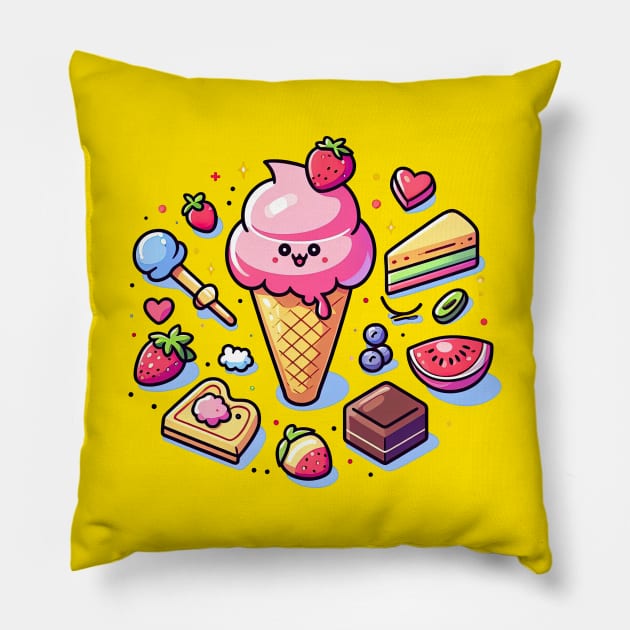 Some Sweets Pillow by Delicious Art