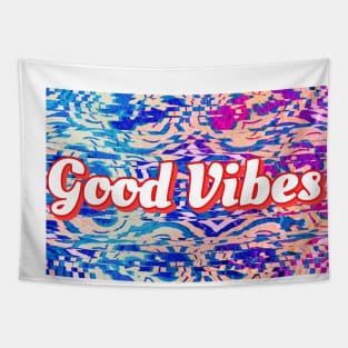 Good Vibes / Blue - Pink Abstract Tapestry