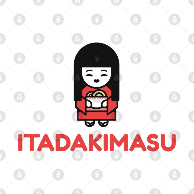 Disover Itadakimasu! Japanese Aesthetics! - Chibi Girl - T-Shirt