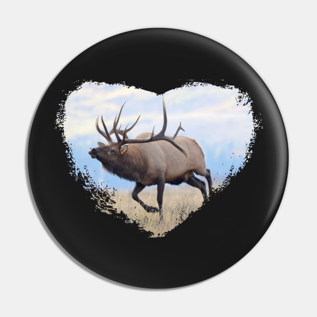 Elk in My Heart Pin by Whisperingpeaks