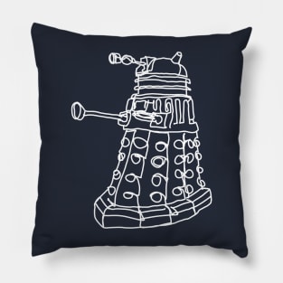 Bad Line Art Dalek in White Pillow