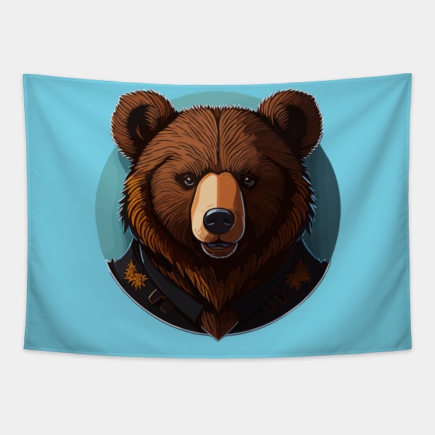 Grizzly Bear Portrait Tapestry by SpriteGuy95