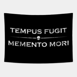 Latin Proverb - Tempus Fugit Memento Mori Tapestry