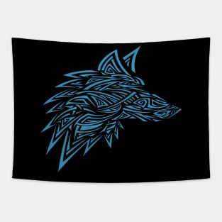 Wolf tattoo love colorful Tapestry