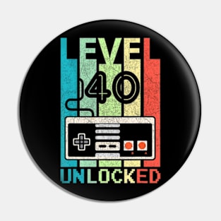 Level 40 Video 40th Birthday Pin