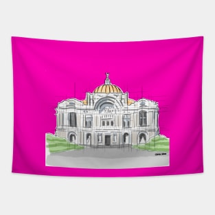 bellas artes x mexico city ecopop architectural portrait monuments Tapestry