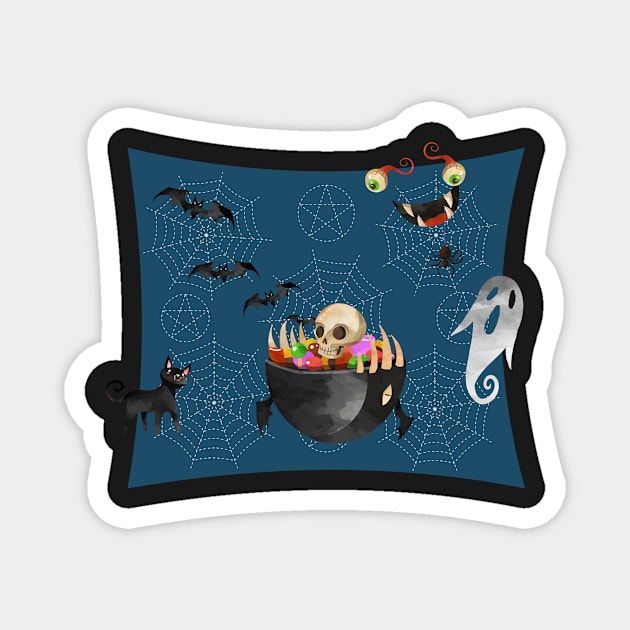 Halloween Hysteria Magnet by MerryMakewell