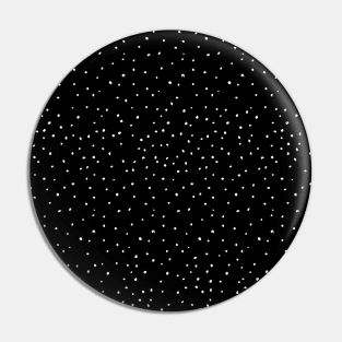 Minimalist White Dots Black Sky Pepper Spray Pattern Pin