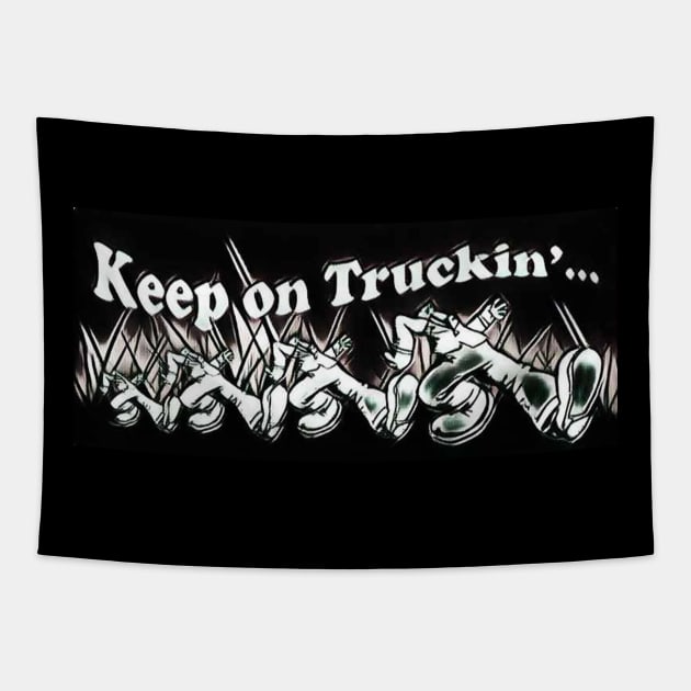 Keep on Truckin Cartooned Tapestry by Unique Gifts 24/7