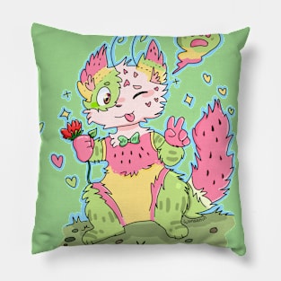 Watermelon cat Pillow