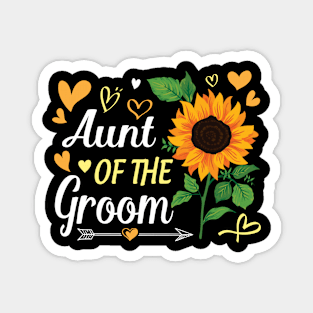 Sunflower Heart Aunt Of The Groom Husband Wife Wedding Day Magnet