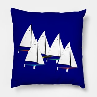 Y-Flyer Sailboats Racing Pillow