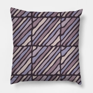 Blocks and lines (deep purple and lilac) Pillow