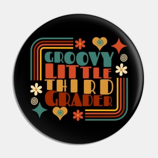 Groovy Little Third Grader First Day of School Pin