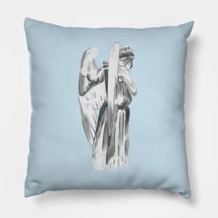 Weeping angel - Doctor Who - blue Pillow