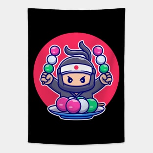 Cute Ninja Eating Dango Tapestry