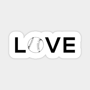 Love Baseball Softball Magnet