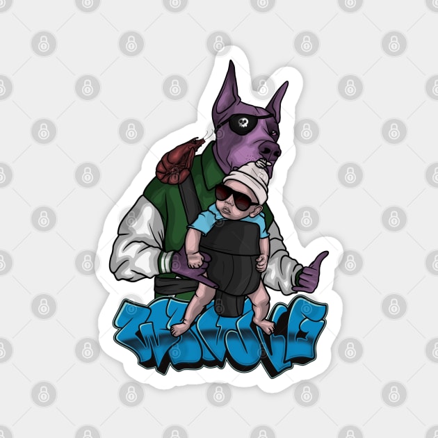 Crazy Dog Pirat Magnet by Wrongteeshirt