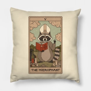 The Hierophant -  Raccoons Tarot Pillow