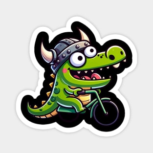 Cute biking Alligator Magnet