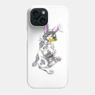 Bobtail BunnyCat: Grey Bicolor (White) Phone Case