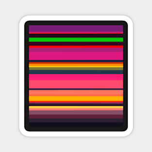 Neon Sunset Stripes Pink Magnet