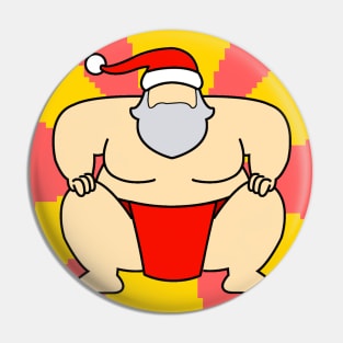 Sumo Santa Claus Pin