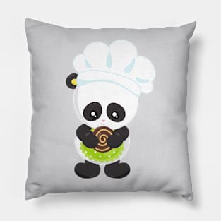 Cooking Panda, Baking Panda, Panda With Cookie Pillow