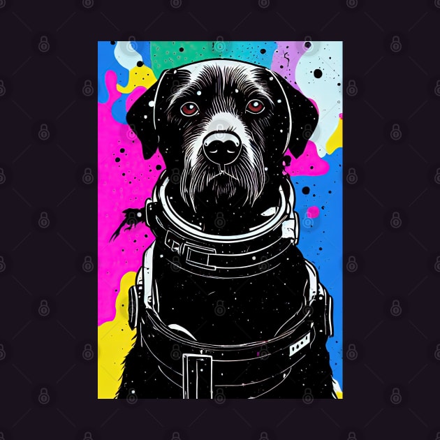 Old astronaut black lab portrait by etherElric