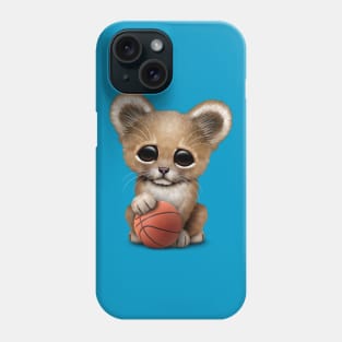 Lion Cub Playing With Basketball Phone Case