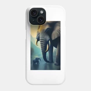 Mama Elephant and her baby Phone Case