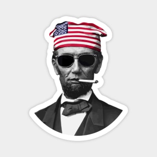 Smokin' Hot Independence: Cool Abe Lincoln With Sunglasses and a Lit Cigarette Magnet