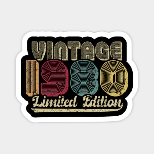 Vintage 1980 Limited Edition 40th Birthday Gift Magnet