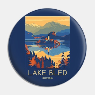 A Vintage Travel Illustration of Lake Bled - Slovenia Pin