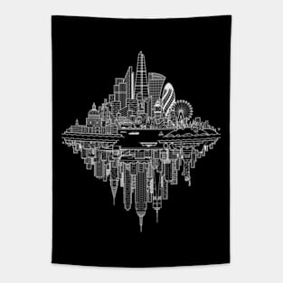 London New York Reversible Skylines - White Tapestry