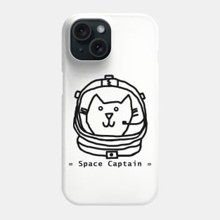 Space Captain Yellow Cat Astronaut Portrait Outline Phone Case