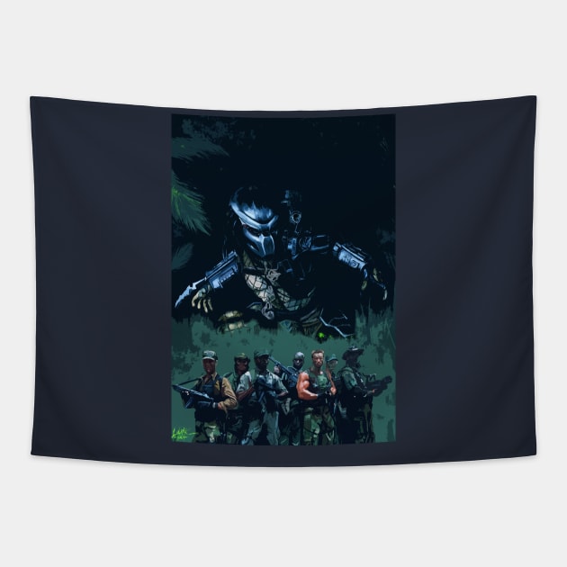 Predator (1987) Tapestry by Art Of Lunatik