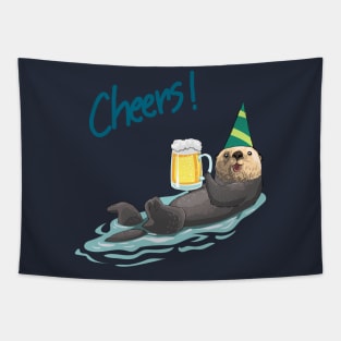 Otter Cheers Beer Tapestry
